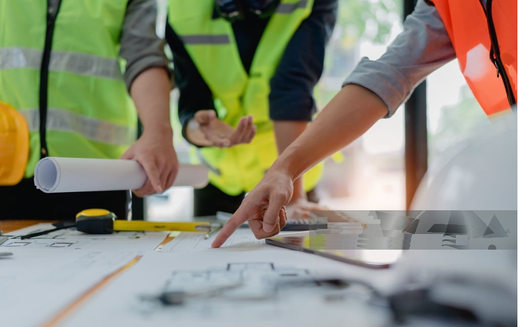 multi ethnic engineer brainstorming and measuring for cost estimating on paperworks and floor plan drawings about design architectural and engineering for houses and buildings.